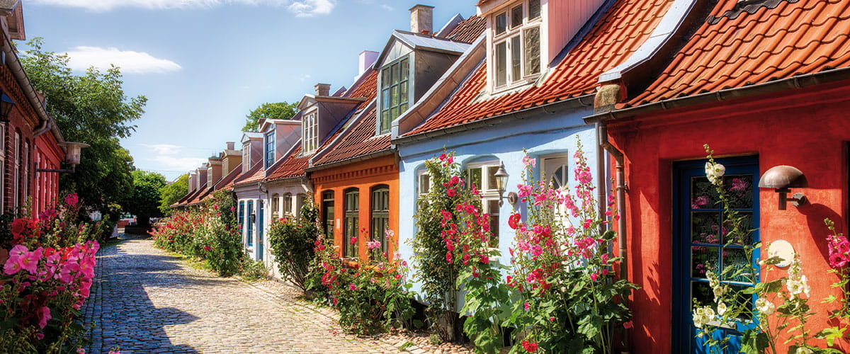 A view down a street in Aarhus, Denmark